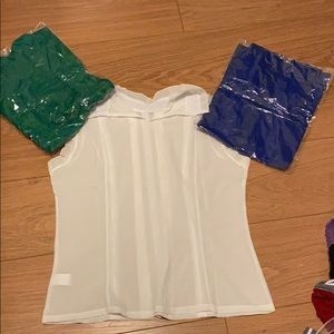 Undershirts (White,green, and blue)